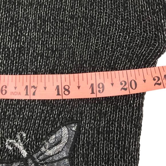 MARIEA KIM VTG Patchwork Sweater Women L Black/Silver Butterfly Retro 90's Y2K - Picture 8 of 10